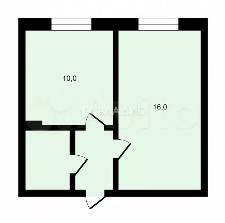 1-к. квартира, 32,1 м, 2/3 эт. - Фото 0