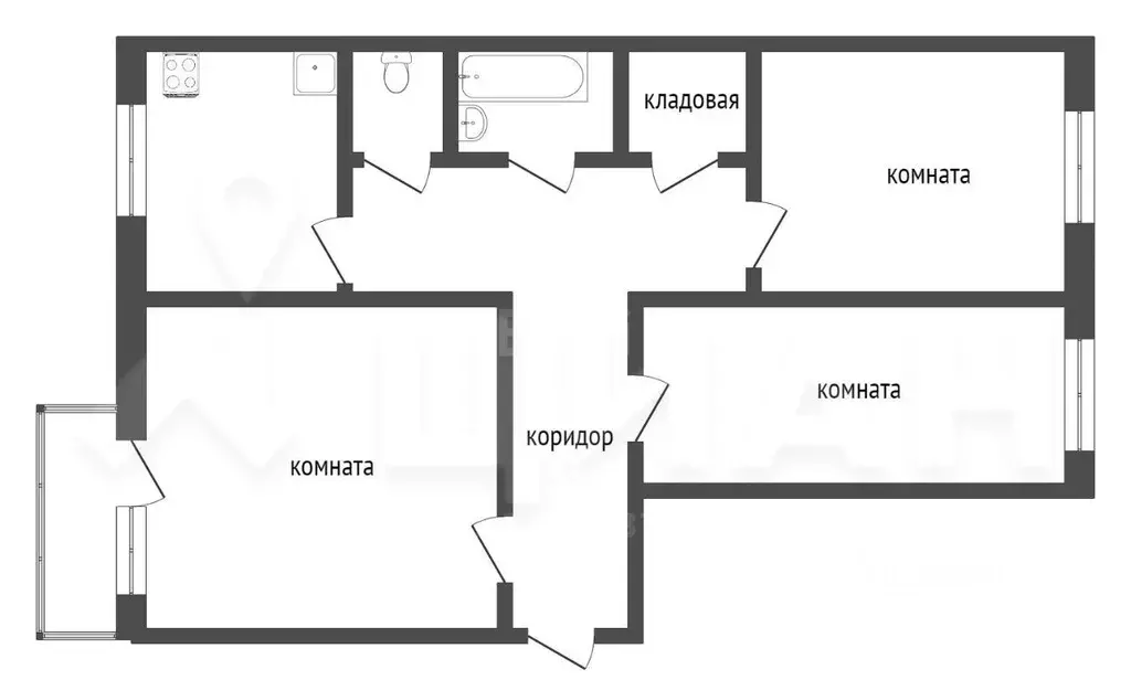3-к кв. Сахалинская область, Южно-Сахалинск Комсомольская ул., 285Б ... - Фото 1