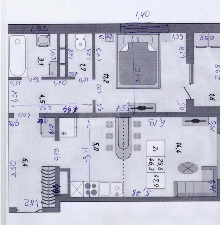 2-к кв. Оренбургская область, Оренбург ул. Юркина, 2Б (47.9 м) - Фото 1