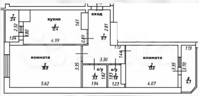 2-к. квартира, 60 м, 17/17 эт. - Фото 0