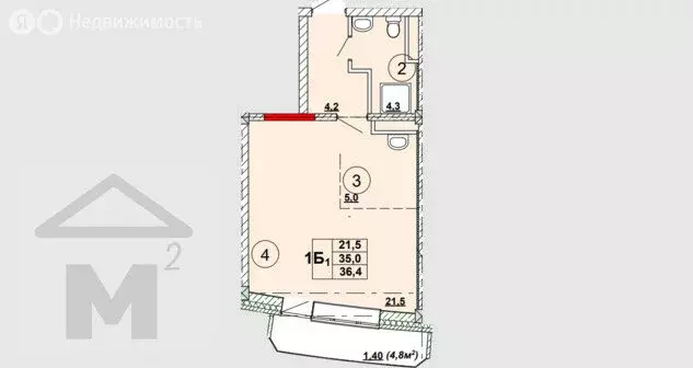 Квартира-студия: Абакан, улица Кирова, 185к2 (36.4 м) - Фото 0