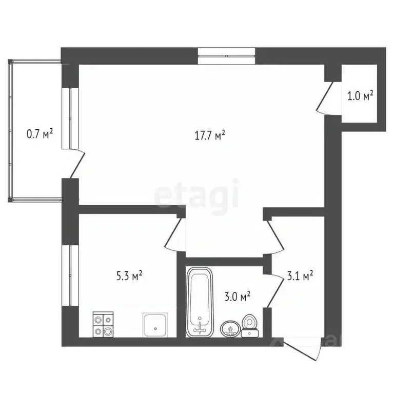 1-к кв. Мордовия, Саранск ул. Васенко, 18 (30.0 м) - Фото 2