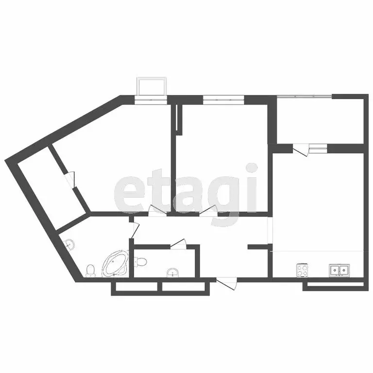 2-комнатная квартира: Тюмень, улица Пожарных и Спасателей, 5к1 (60.5 ... - Фото 1