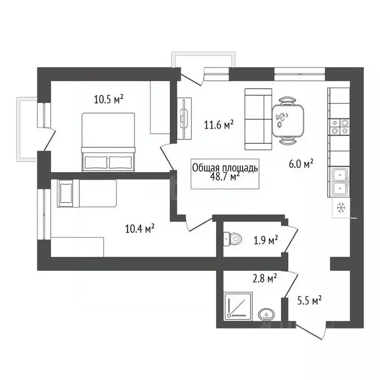 2-к кв. Новосибирская область, Мошковский район, пос. Октябрьский ... - Фото 2