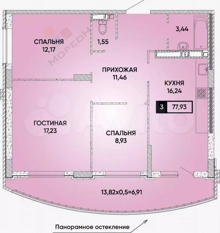 3-к. квартира, 85 м, 19/24 эт. - Фото 0