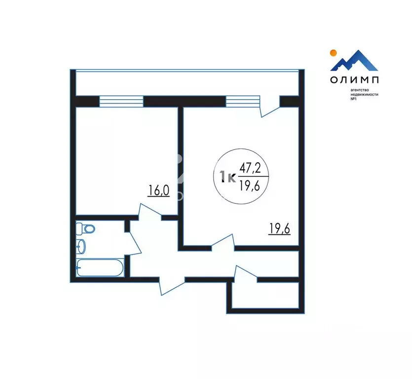 1-к кв. Вологодская область, Вологда ул. Маршала Конева, 26 (47.2 м) - Фото 2