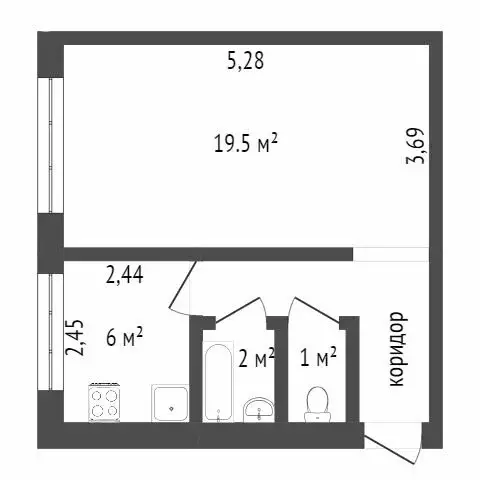1-комнатная квартира: Ачинск, 9-й микрорайон, 44 (31 м) - Фото 1