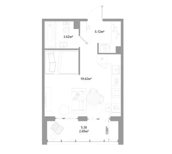 Квартира-студия: городской посёлок Новоселье, Большая Балтийская ... - Фото 1