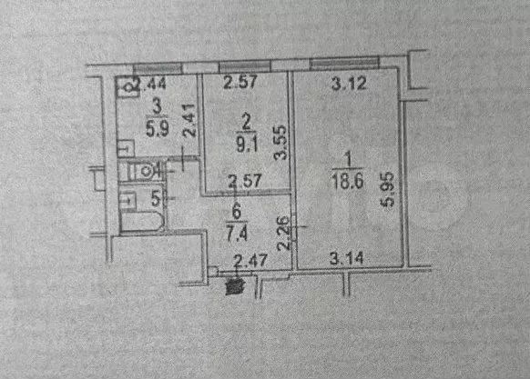 2-к. квартира, 44 м, 9/9 эт. - Фото 0