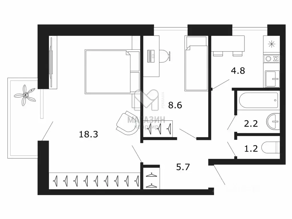 2-к кв. Санкт-Петербург Ланское ш., 11 (41.4 м) - Фото 1