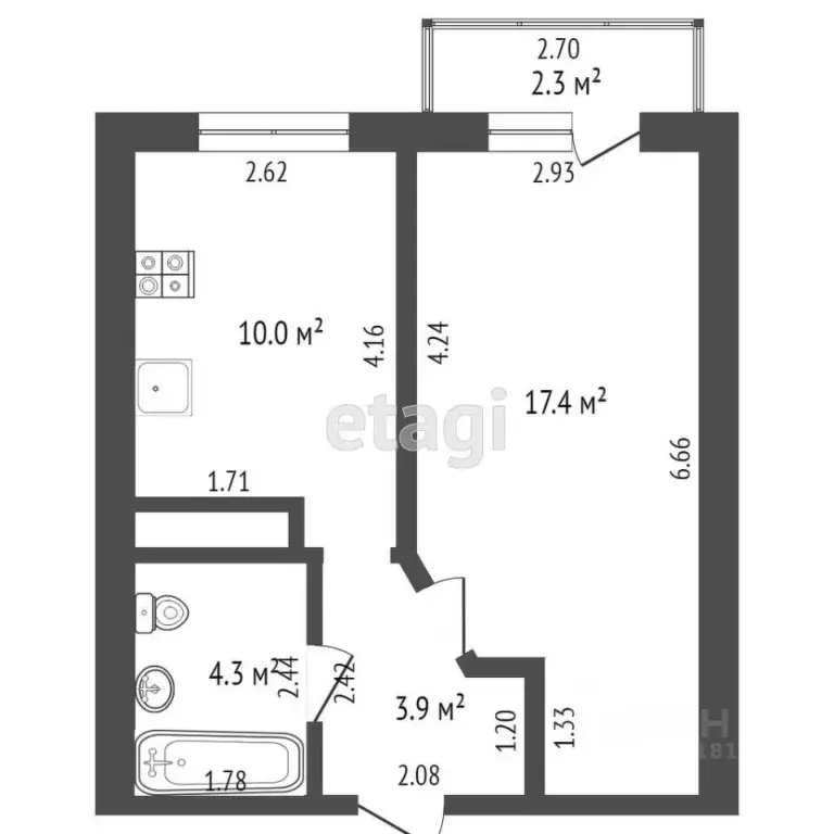 1-к кв. Ростовская область, Ростов-на-Дону Мачтовая ул., 5а (36.0 м) - Фото 2