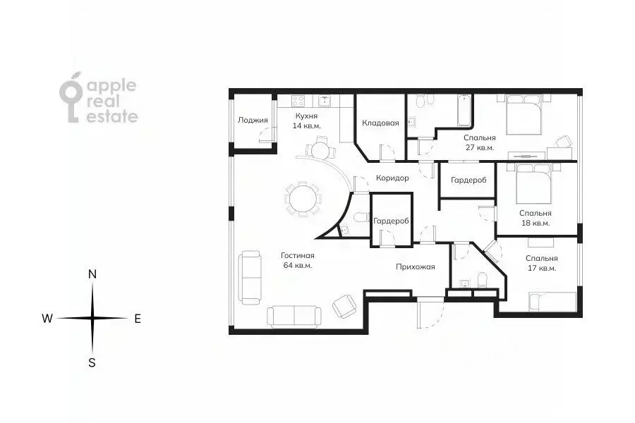 4-к кв. Москва пер. Коробейников, 1 (208.0 м) - Фото 2