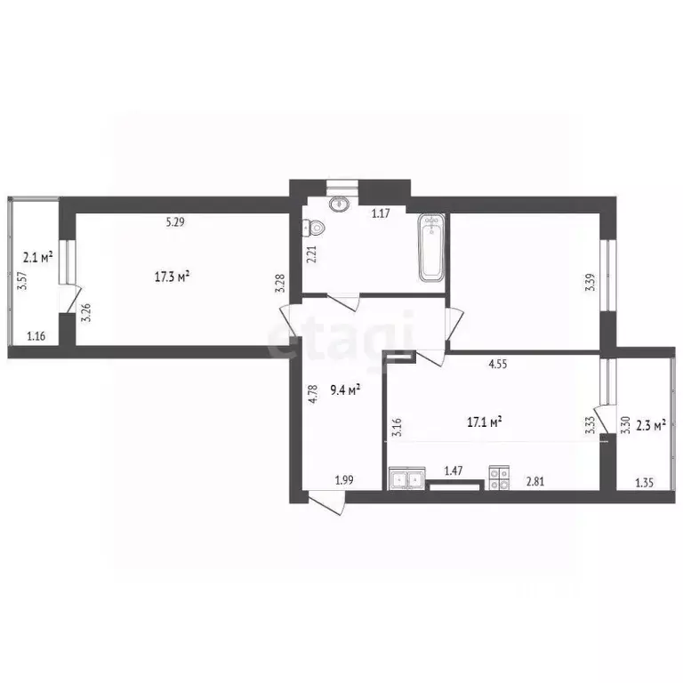 2-к кв. Калининградская область, Калининград Артиллерийская ул., 73 ... - Фото 1