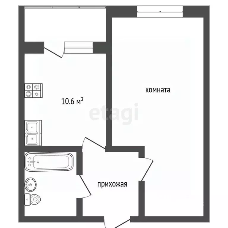 1-к кв. Алтайский край, Новоалтайск 8-й мкр, 27 (40.5 м) - Фото 2