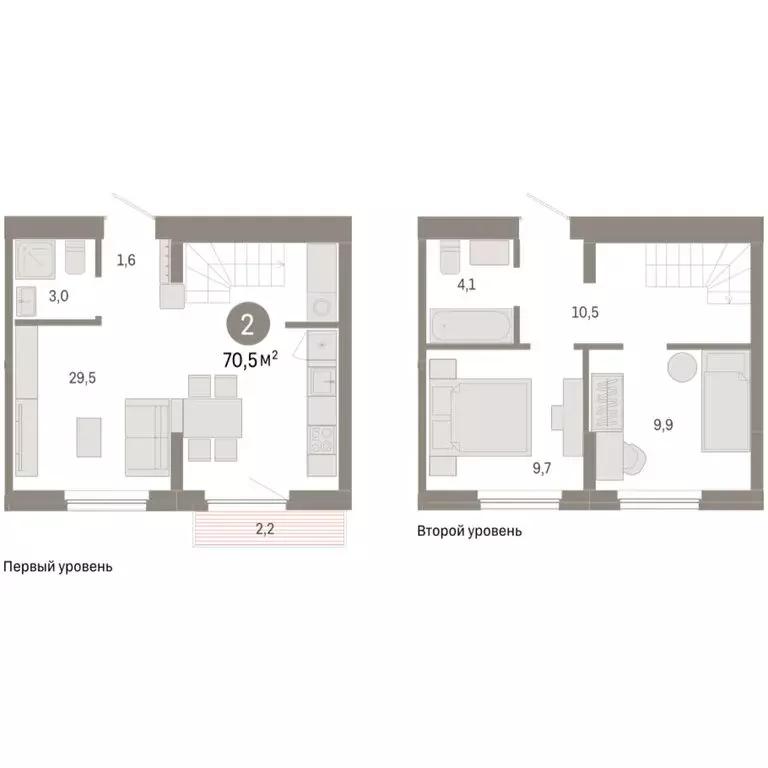 2-комнатная квартира: Новосибирский район, рабочий посёлок Краснообск, ... - Фото 2