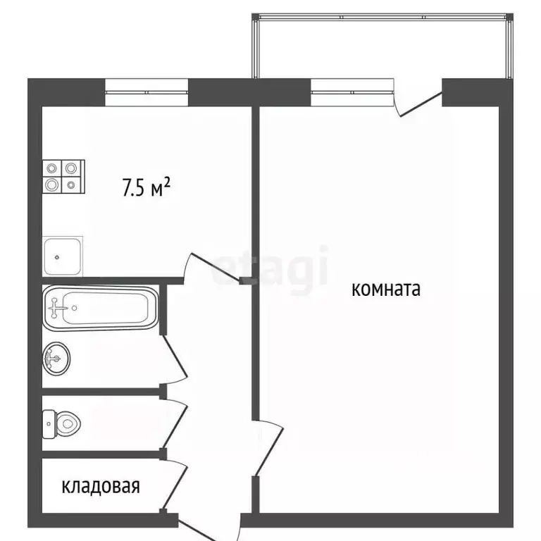 1-к кв. Ярославская область, Рыбинск просп. Ленина, 160 (29.8 м) - Фото 1