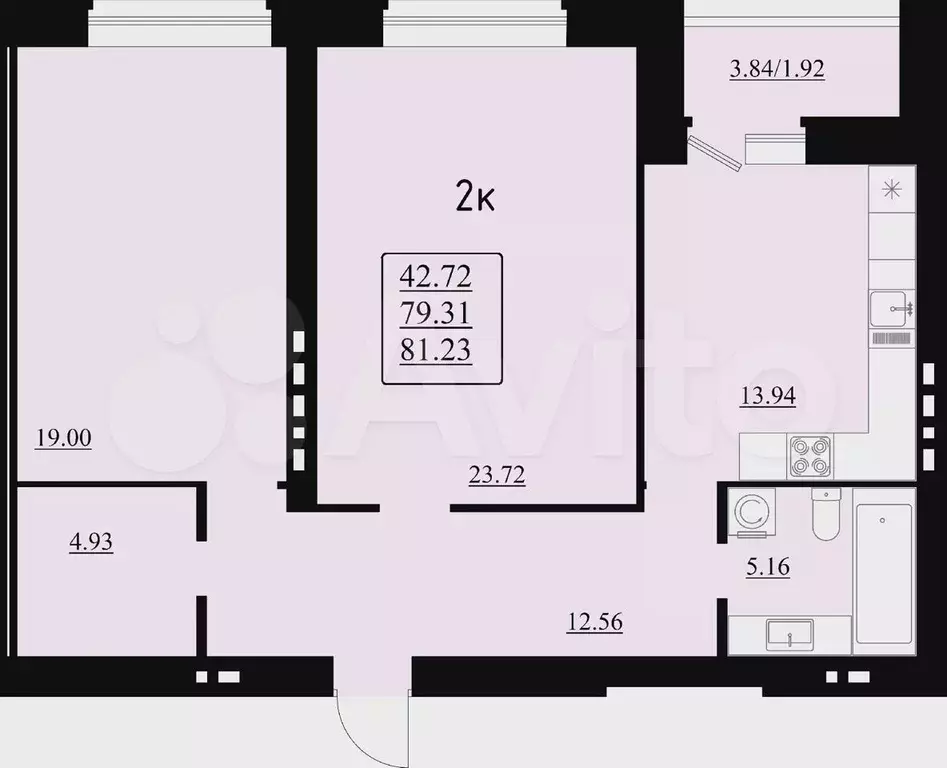 2-к. квартира, 81,2 м, 8/8 эт. - Фото 1