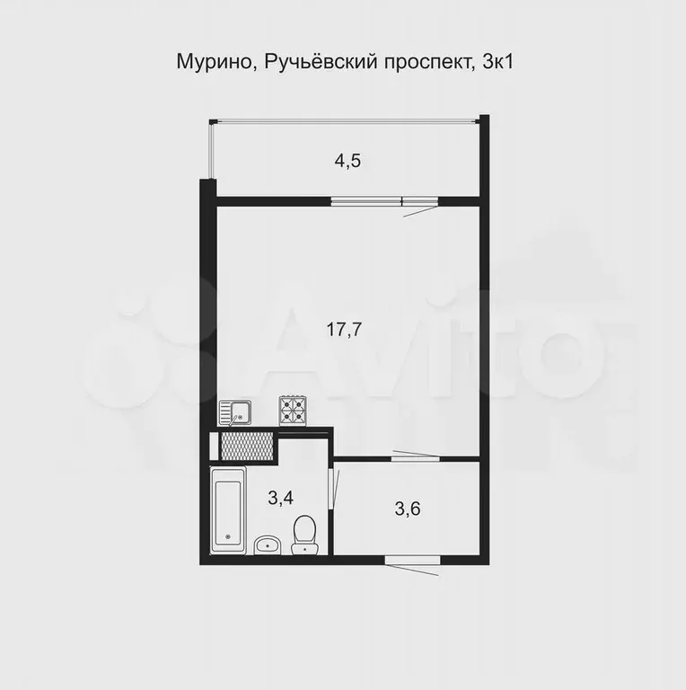 Квартира-студия, 28 м, 12/19 эт. - Фото 0