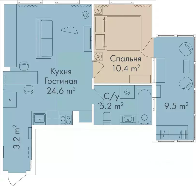 2-к кв. Санкт-Петербург Аптекарский просп., 18 (46.0 м) - Фото 1