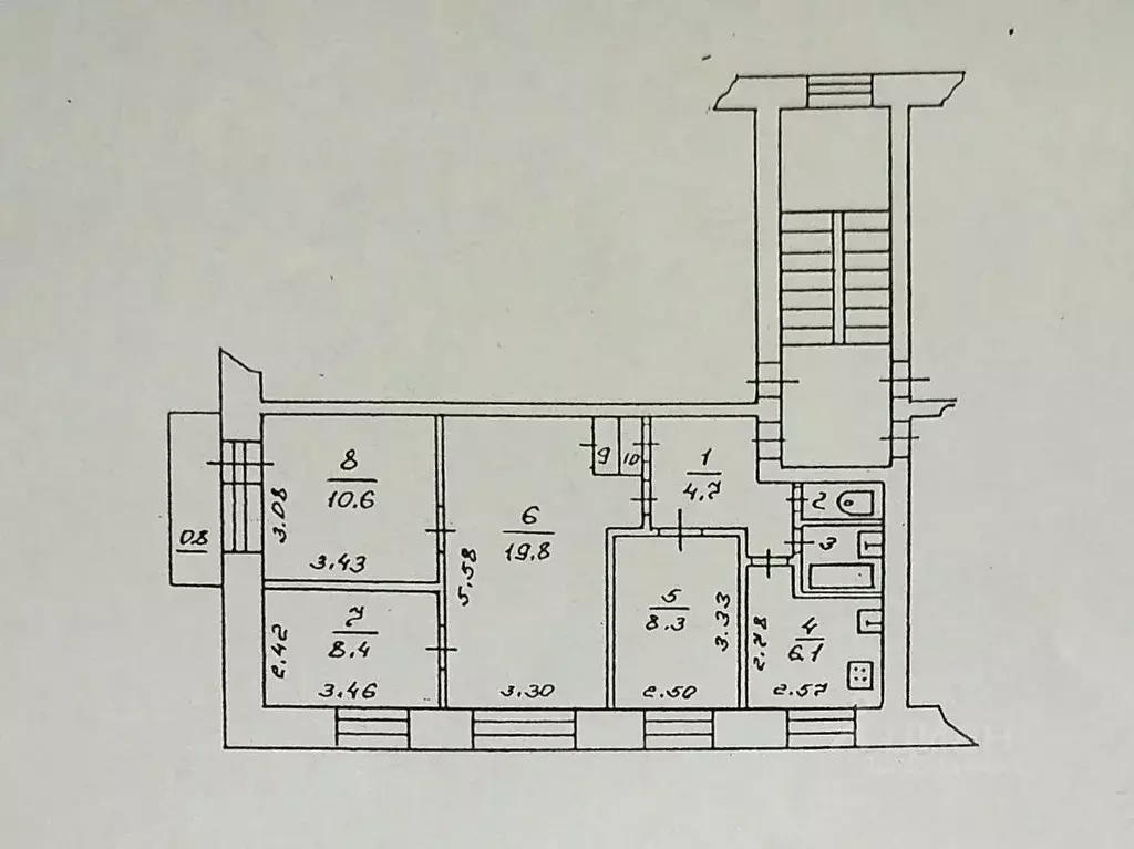 4-к кв. Псковская область, Псков Вокзальная ул., 36 (62.3 м) - Фото 2