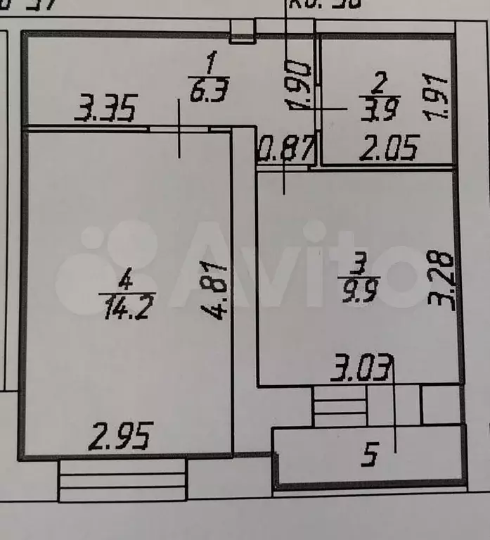 1-к. квартира, 38 м, 5/6 эт. - Фото 0