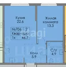 1-к кв. Москва Барклая 6 жилой комплекс, к6 (46.7 м) - Фото 1