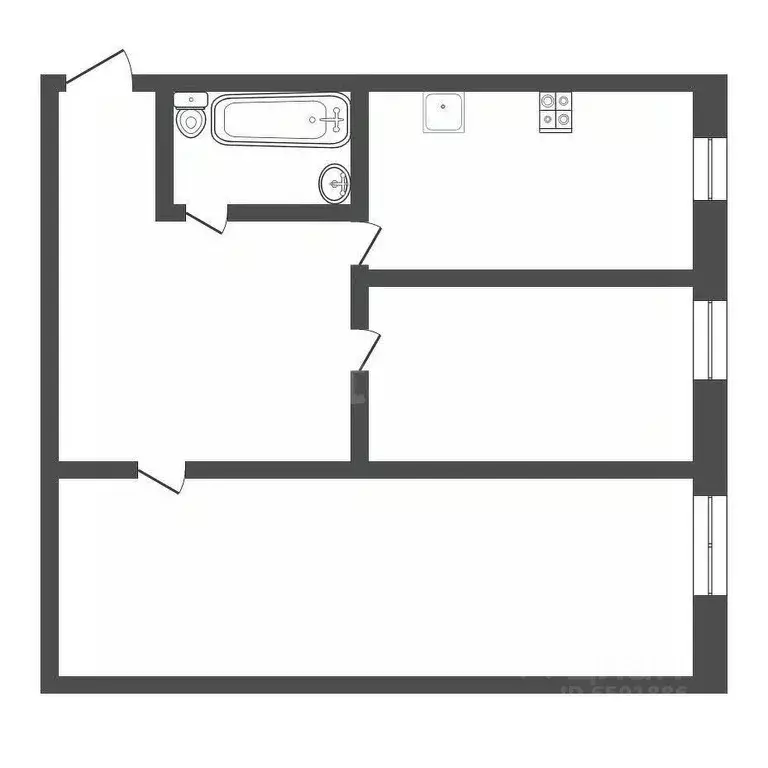 2-к кв. Тульская область, пос. Дубна Первомайская ул., 90 (41.6 м) - Фото 2