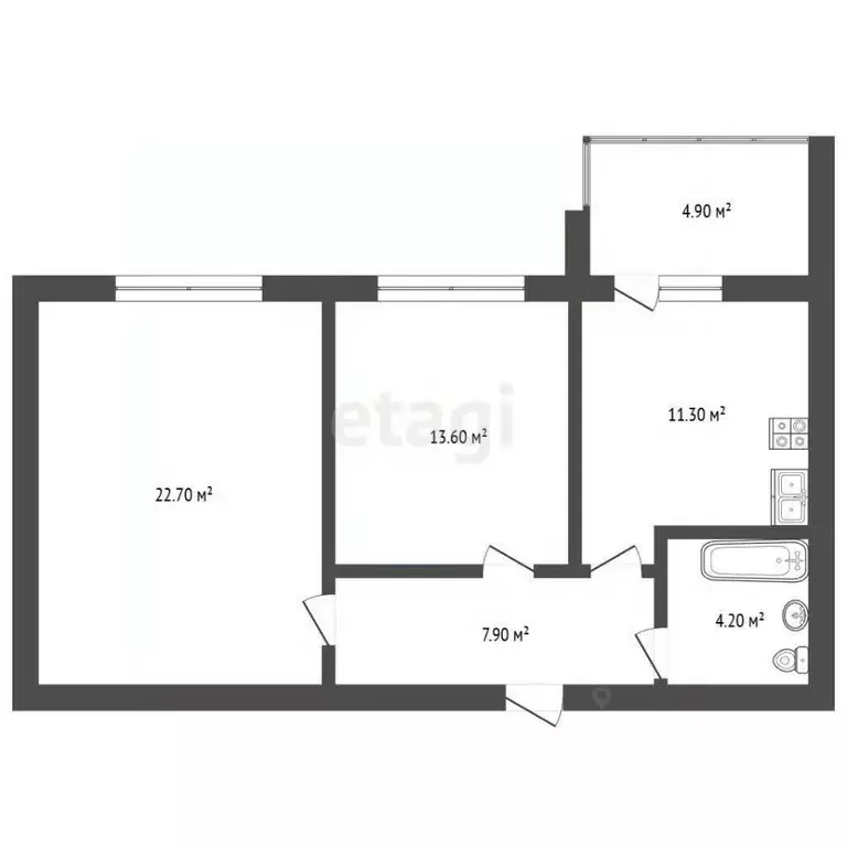 2-к кв. Ярославская область, Ярославль ул. Радищева, 4к2 (65.0 м) - Фото 2