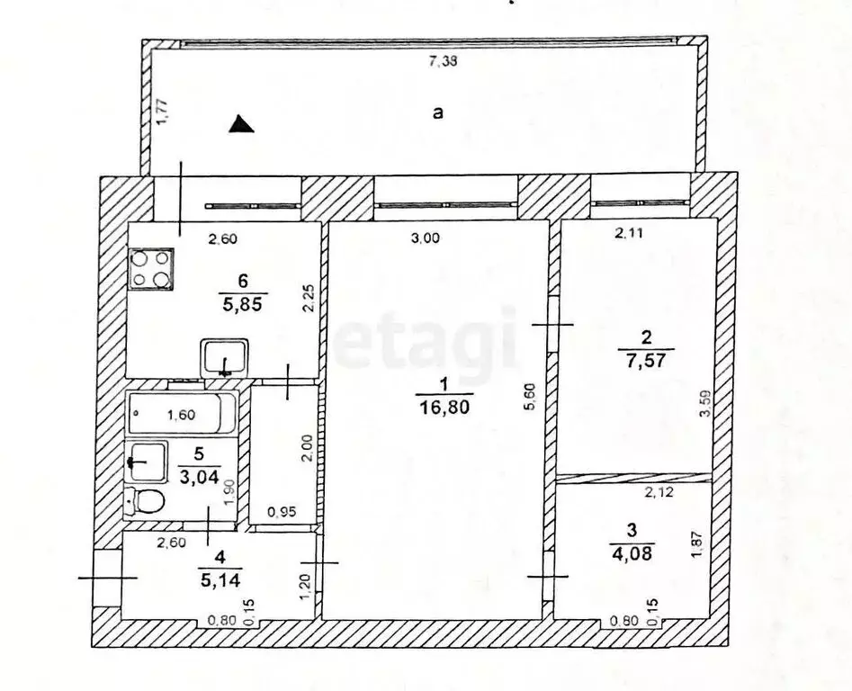 2-комнатная квартира: Ульяновск, Западный бульвар, 24 (42.5 м) - Фото 0