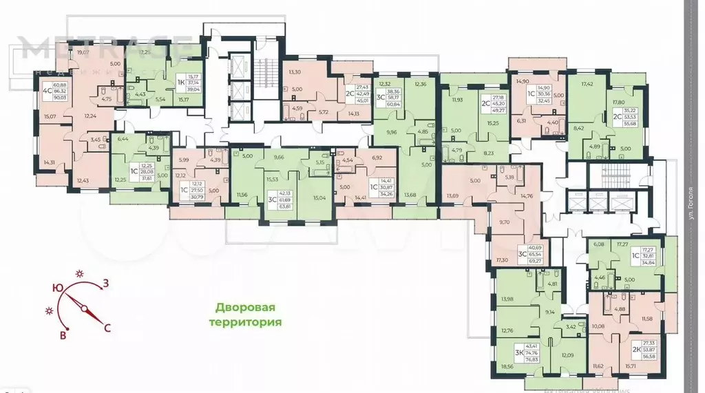 2-к. квартира, 60,8 м, 24/25 эт. - Фото 1