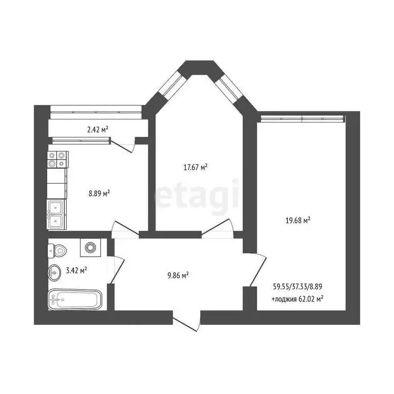 2-комнатная квартира: Самара, Московское шоссе, 18-й километр, 7А ... - Фото 0