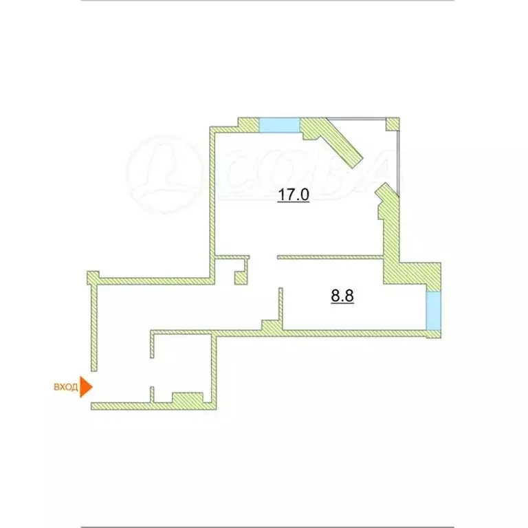 1-комнатная квартира: Тюмень, улица Станислава Карнацевича, 1к1 (43 м) - Фото 2