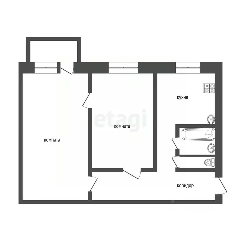 2-к кв. Бурятия, Улан-Удэ ул. Сухэ-Батора, 2 (46.5 м) - Фото 1