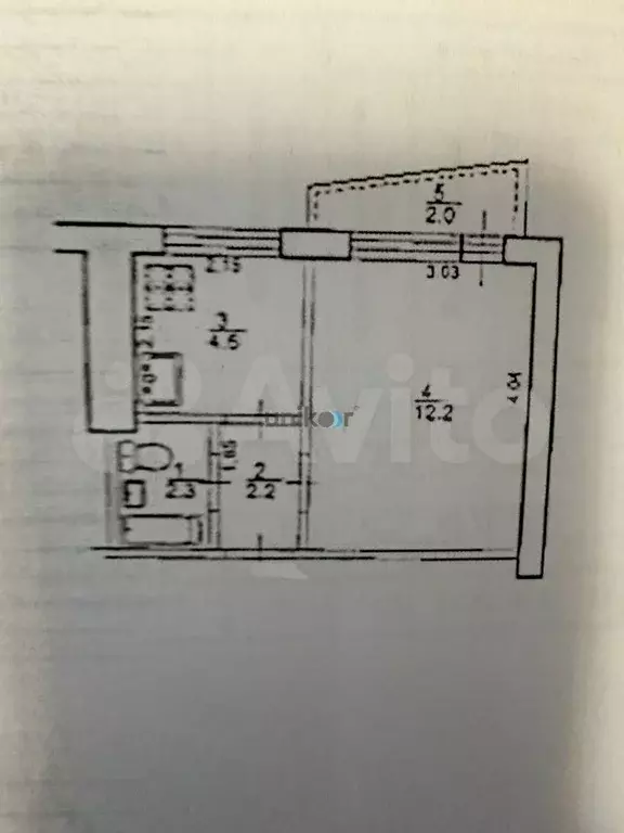 1-к. квартира, 23,3 м, 7/9 эт. - Фото 0