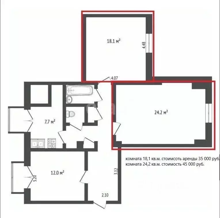 Комната Москва Тверская ул., 6С1 (24.2 м) - Фото 2