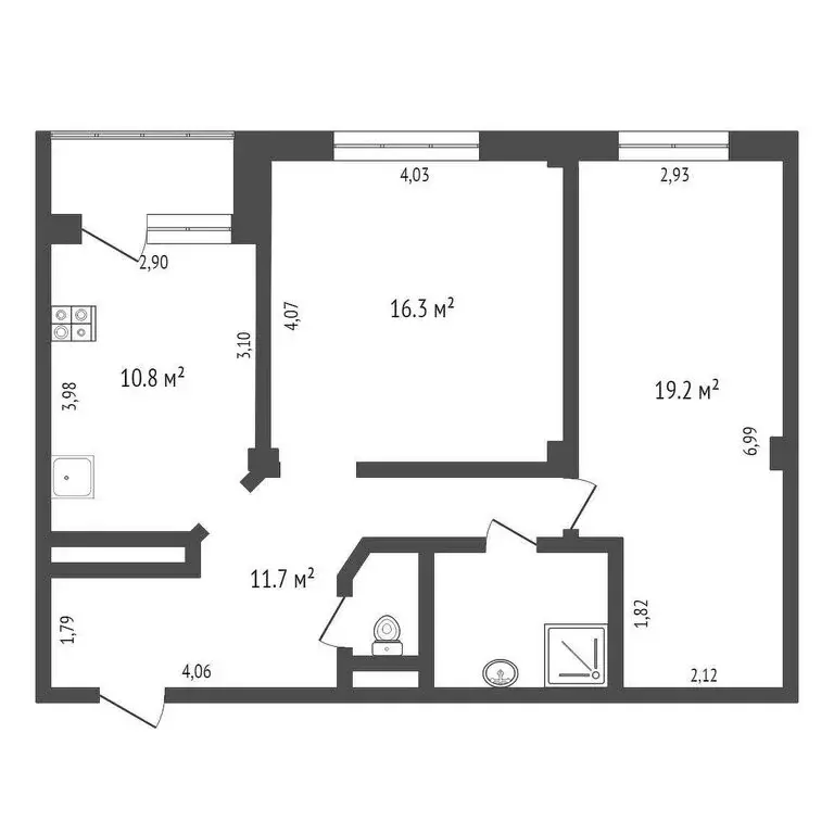 2-комнатная квартира: Омск, Транссибирская улица, 6 (63.6 м) - Фото 1