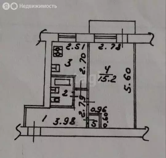 1-комнатная квартира: Липецк, улица Космонавтов, 47 (31.7 м) - Фото 1