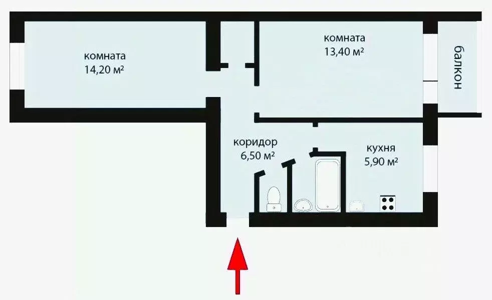 2-к кв. Свердловская область, Екатеринбург пер. Чаадаева, 4 (44.6 м) - Фото 1