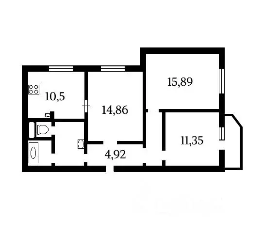 3-к кв. Санкт-Петербург Вербная ул., 20/2 (70.1 м) - Фото 1