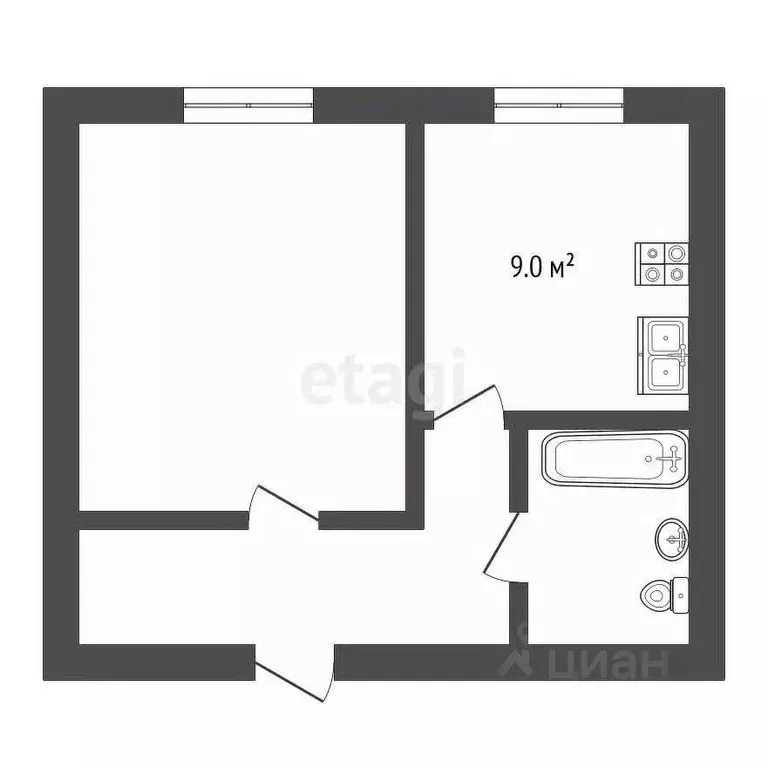 1-к кв. Ханты-Мансийский АО, Ханты-Мансийск  (38.4 м) - Фото 1