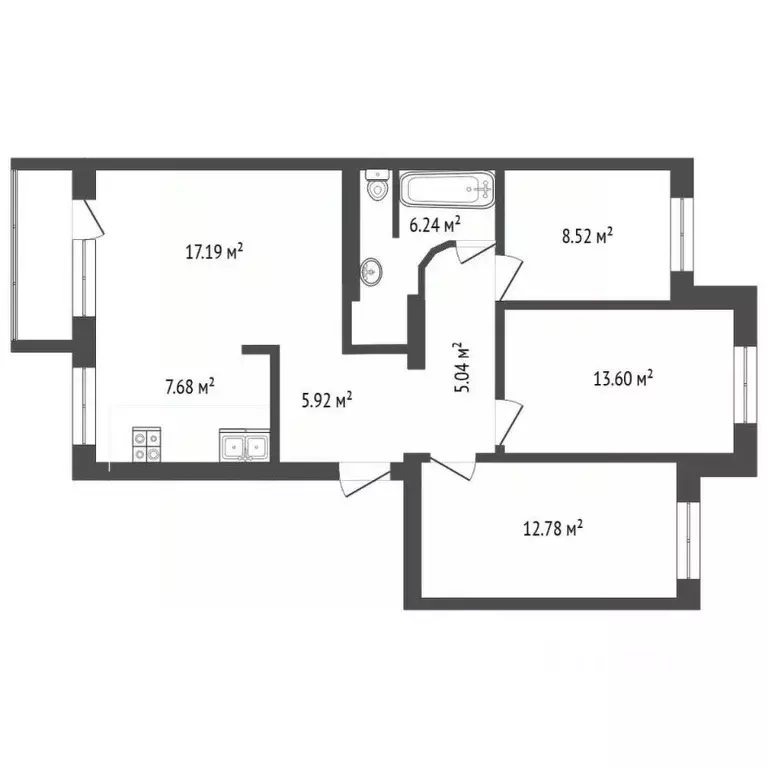 3-к кв. Тюменская область, Тюмень ул. Республики, 10 (78.5 м) - Фото 2