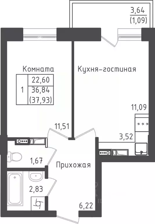 1-к кв. Московская область, Дмитровский муниципальный округ, д. Рыбаки ... - Фото 0