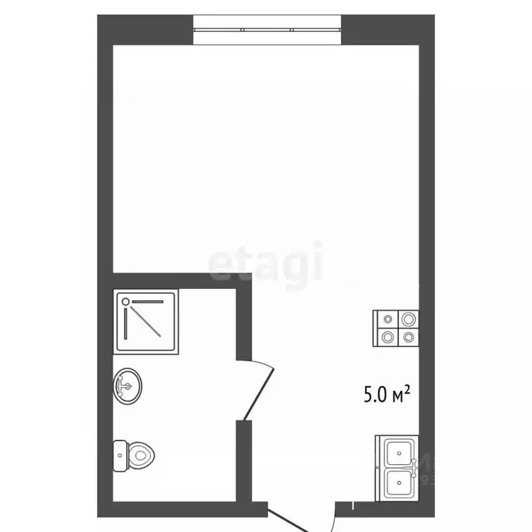 Студия Тюменская область, Тюмень Холодильная ул., 40/3 (17.5 м) - Фото 2