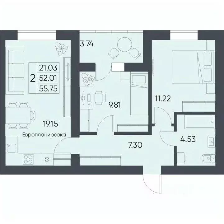 2-к кв. Саратовская область, Татищево рп  (55.75 м) - Фото 0