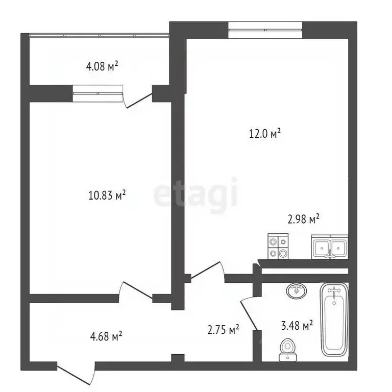 2-к кв. Оренбургская область, Оренбург ул. Рокоссовского, 3 (38.76 м) - Фото 1