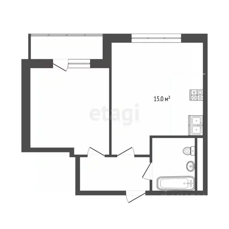 1-к кв. Тюменская область, Тюмень ул. 50 лет Октября, 4 (49.7 м) - Фото 2