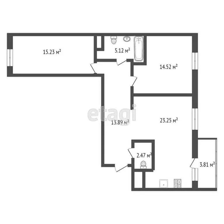 2-комнатная квартира: Тюмень, улица Тимофея Чаркова, 81к2 (74.7 м) - Фото 1