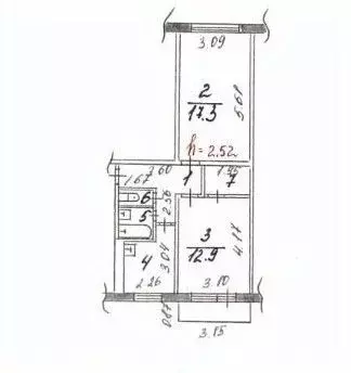 2-к кв. Кемеровская область, Новокузнецк ул. Тореза, 64 (47.7 м) - Фото 1