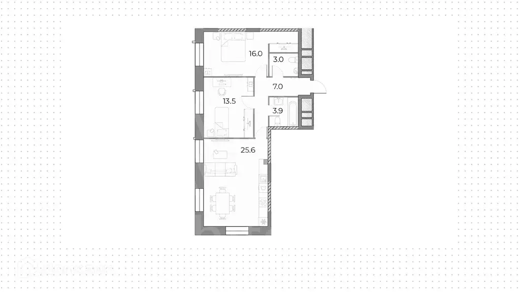 Продаётся 2-к квартира, 69 м - Фото 1