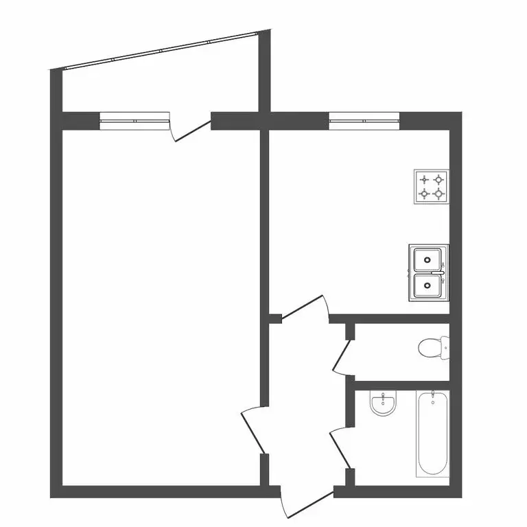 1-комнатная квартира: Тюмень, улица Мельникайте, 129 (33.5 м) - Фото 0